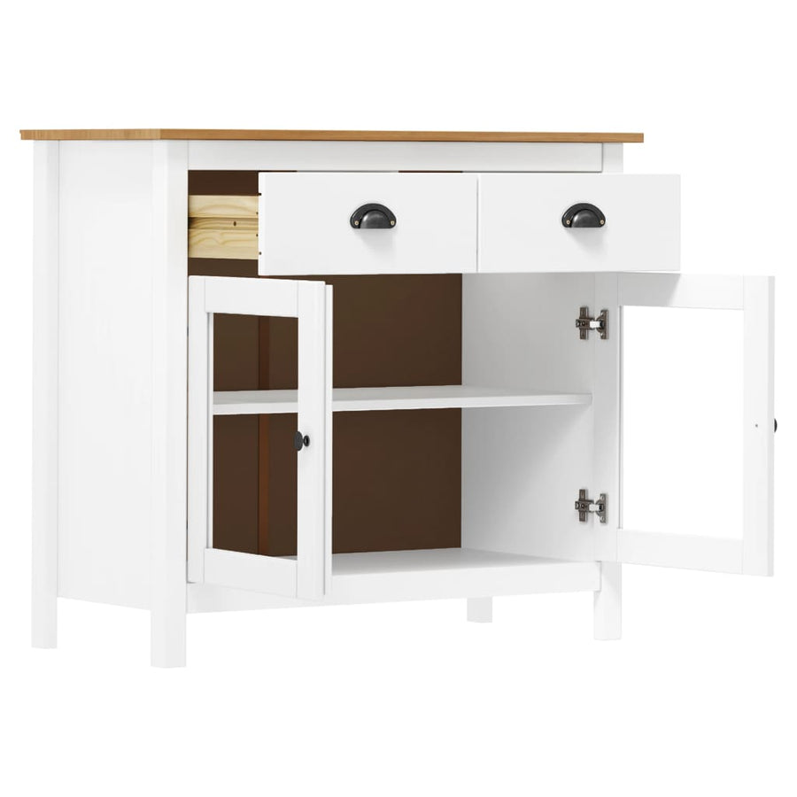 Dressoir Hill Range 90X40X80 Cm Massief Grenenhout Wit en bruin