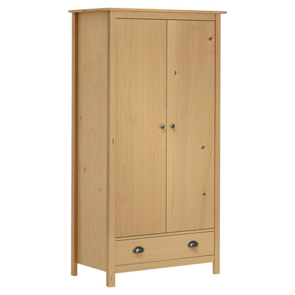 Kledingkast Hill 2 Deuren 89X50X70 Cm Massief Grenenhout Bruin