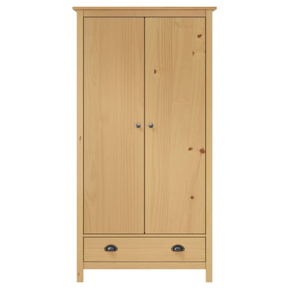 Kledingkast Hill 2 Deuren 89X50X70 Cm Massief Grenenhout Bruin