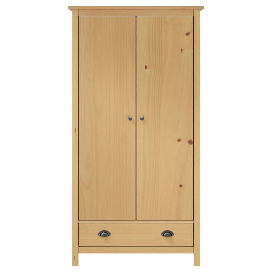 Kledingkast Hill 2 Deuren 89X50X70 Cm Massief Grenenhout Bruin