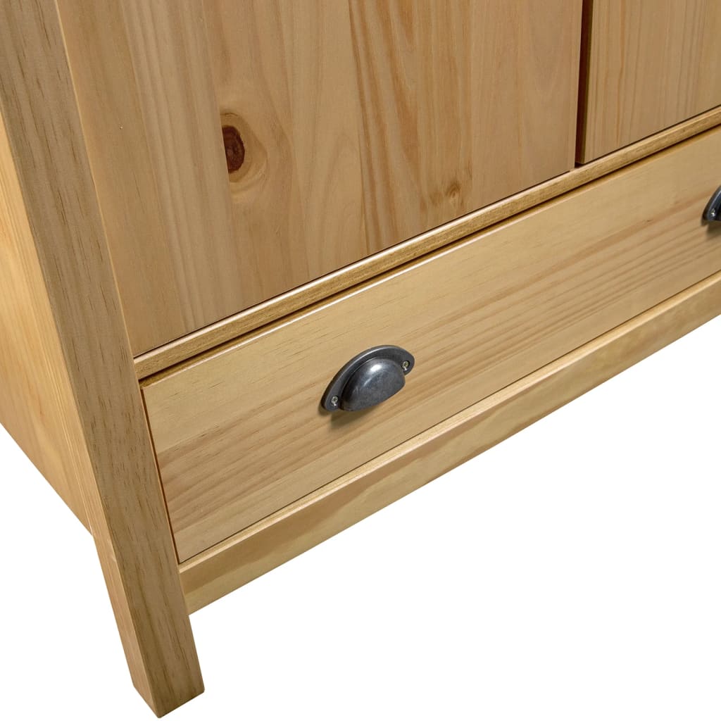 Kledingkast Hill 2 Deuren 89X50X70 Cm Massief Grenenhout Bruin