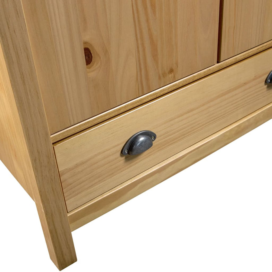 Kledingkast Hill 2 Deuren 89X50X70 Cm Massief Grenenhout Bruin