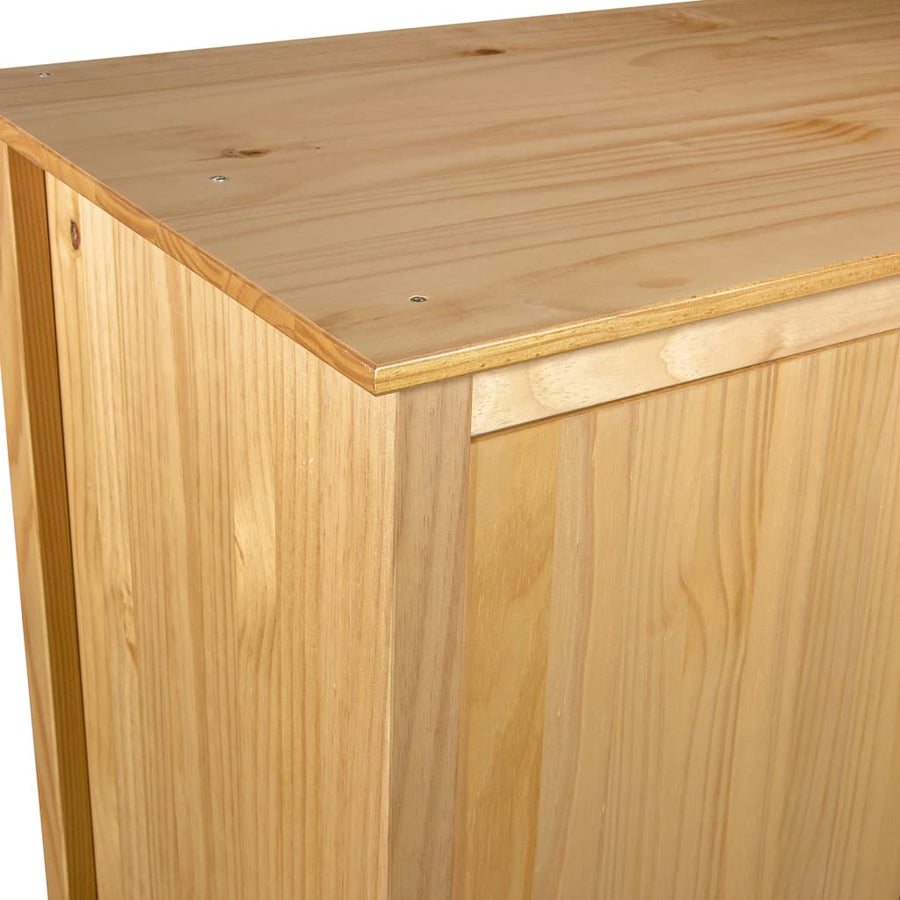 Kledingkast Hill 2 Deuren 89X50X70 Cm Massief Grenenhout Bruin