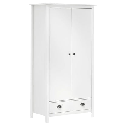 Kledingkast Hill 2 Deuren 89X50X70 Cm Massief Grenenhout Wit