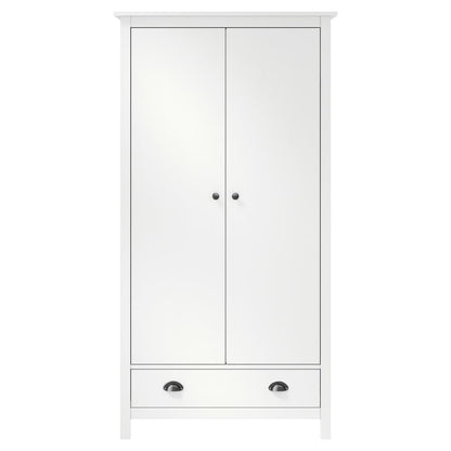 Kledingkast Hill 2 Deuren 89X50X70 Cm Massief Grenenhout Wit