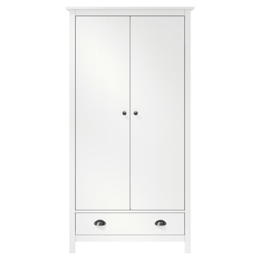 Kledingkast Hill 2 Deuren 89X50X70 Cm Massief Grenenhout Wit