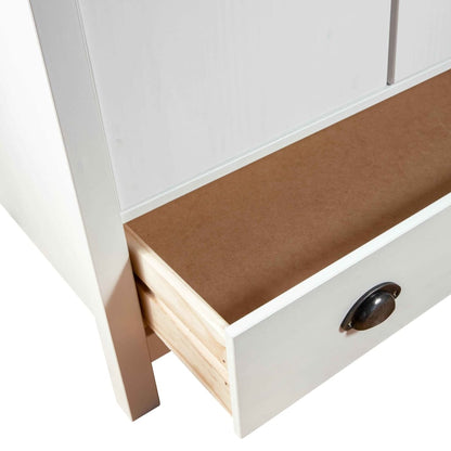 Kledingkast Hill 2 Deuren 89X50X70 Cm Massief Grenenhout Wit