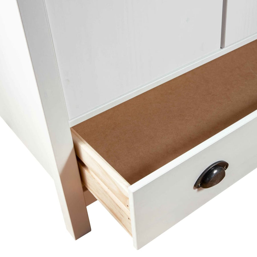 Kledingkast Hill 2 Deuren 89X50X70 Cm Massief Grenenhout Wit