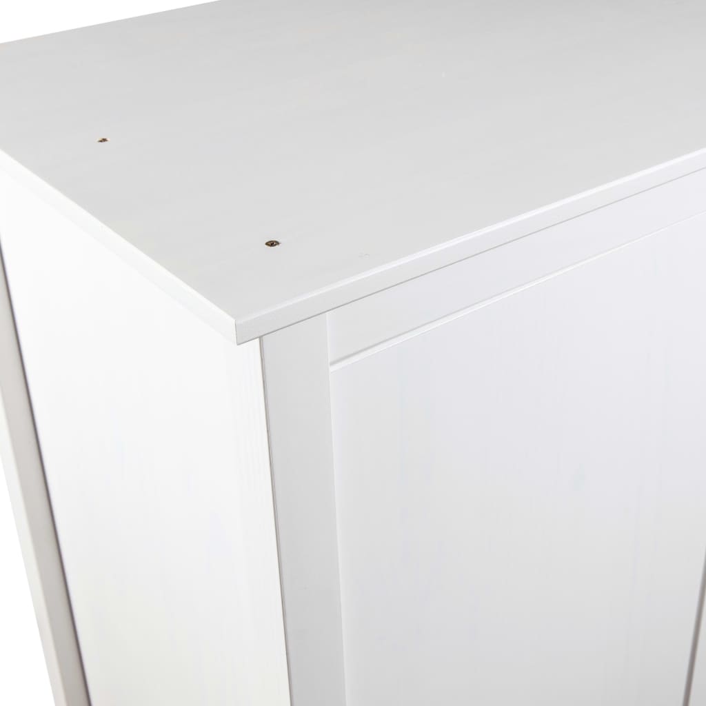 Kledingkast Hill 2 Deuren 89X50X70 Cm Massief Grenenhout Wit