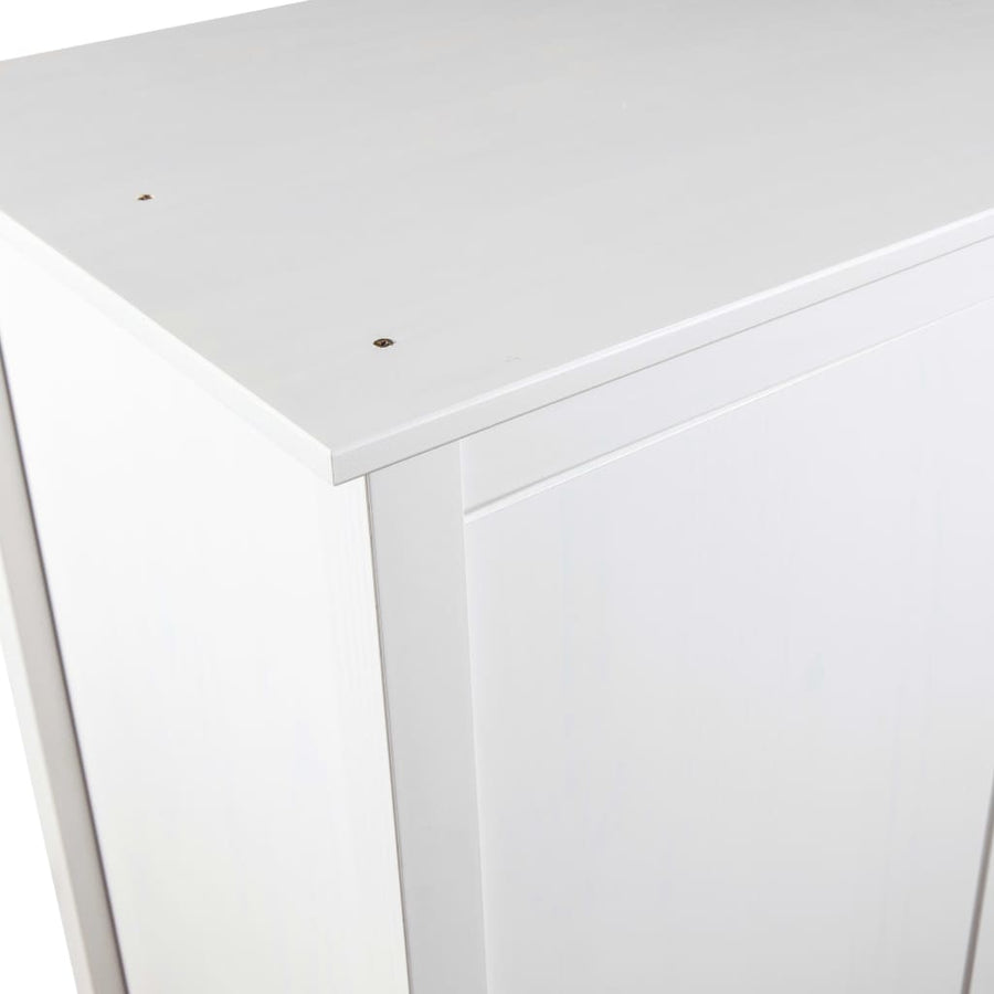 Kledingkast Hill 2 Deuren 89X50X70 Cm Massief Grenenhout Wit