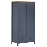 Kledingkast 89x50x170 cm massief grenenhout grijs