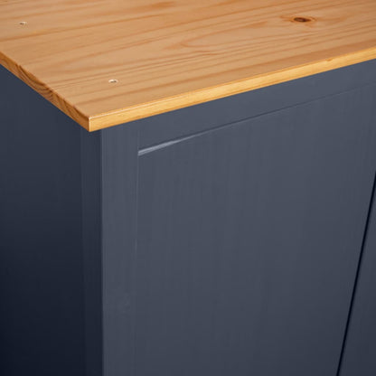 Kledingkast Hill 2 Deuren 89X50X70 Cm Massief Grenenhout Grijs