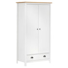Kledingkast 89x50x170 cm massief grenenhout wit