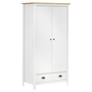 Kledingkast 89x50x170 cm massief grenenhout wit