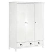 Kledingkast 127x50x170 cm massief grenenhout wit