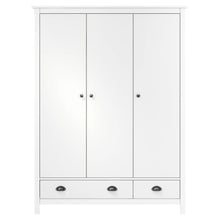 Kledingkast Hill 3 deuren 127x50x170 cm massief grenenhout wit