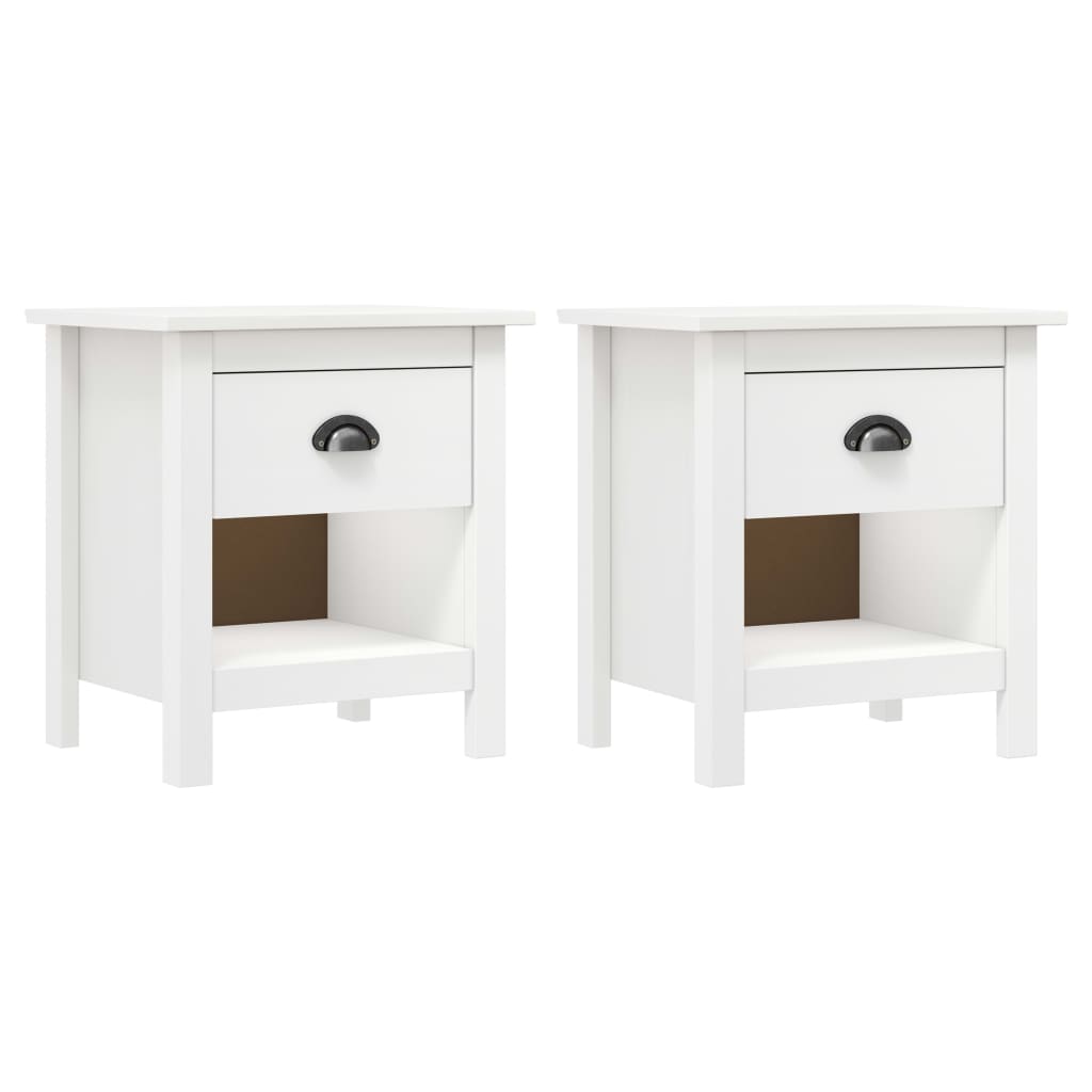 Nachtkastjes Hill Range 46X35X49,5 Cm Massief Grenenhout Wit
