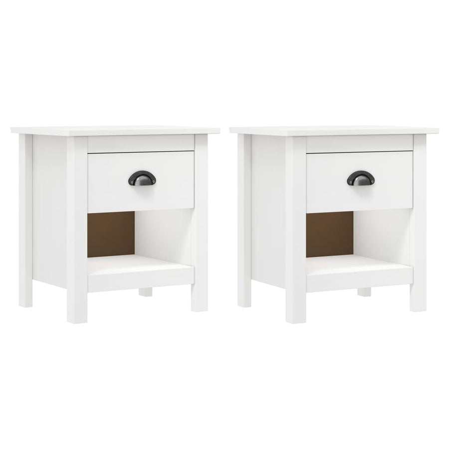 Nachtkastjes Hill Range 46X35X49,5 Cm Massief Grenenhout Wit