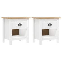 Nachtkastjes Hill Range 46X35X49,5 Cm Massief Grenenhout Wit en bruin