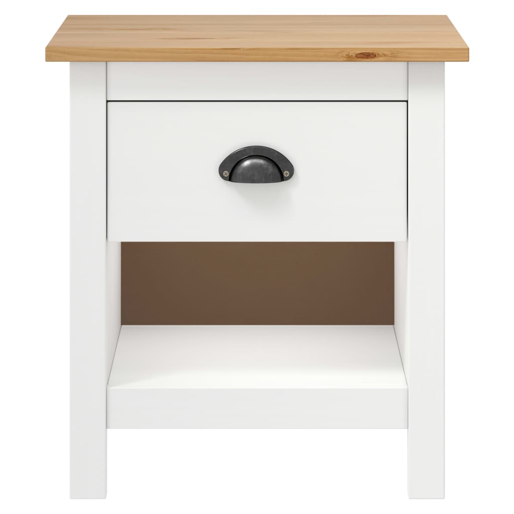 Nachtkastjes Hill Range 46X35X49,5 Cm Massief Grenenhout Wit en bruin