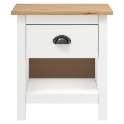 Nachtkastjes Hill Range 46X35X49,5 Cm Massief Grenenhout Wit en bruin