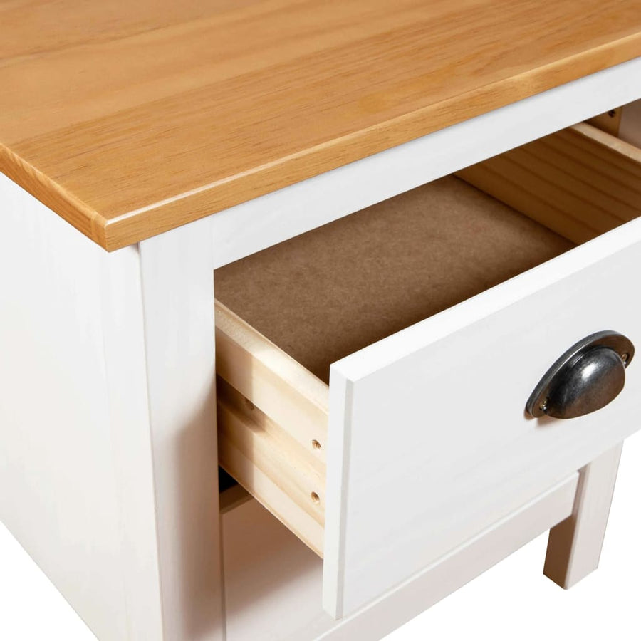 Nachtkastjes Hill Range 46X35X49,5 Cm Massief Grenenhout Wit en bruin