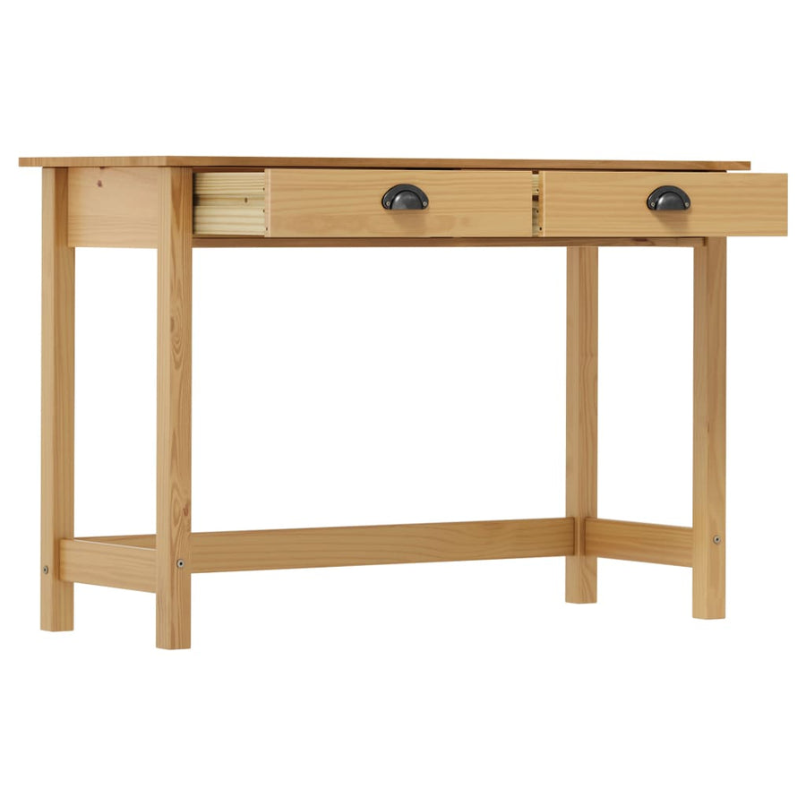Wandtafel Hill 2 Lades 0X45X74 Cm Massief Grenenhout Bruin
