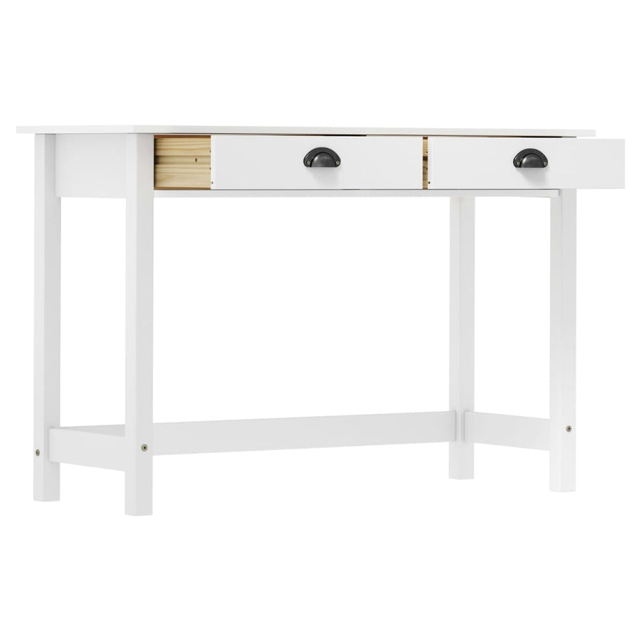 Wandtafel Hill 2 Lades 0X45X74 Cm Massief Grenenhout Wit