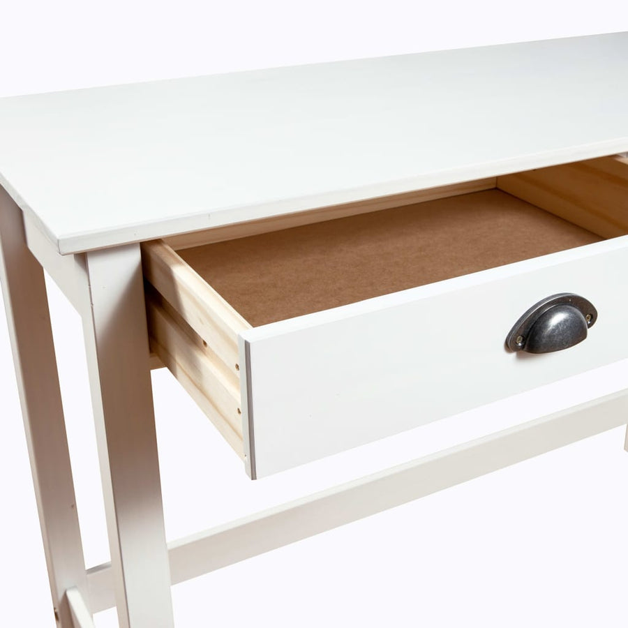 Wandtafel Hill 2 Lades 0X45X74 Cm Massief Grenenhout Wit