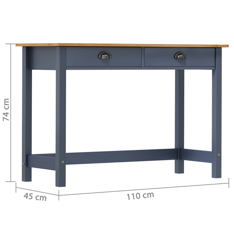Wandtafel Hill 2 Lades 110X45X74 Cm Massief Grenenhout Grijs