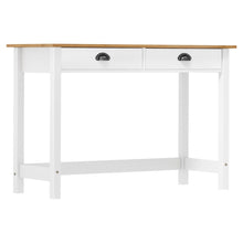 Wandtafel Hill 2 Lades 0X45X74 Cm Massief Grenenhout Wit en bruin
