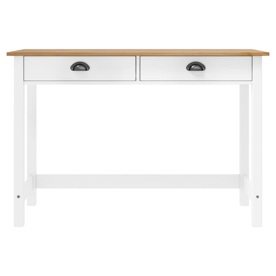 Wandtafel Hill 2 Lades 0X45X74 Cm Massief Grenenhout Wit en bruin
