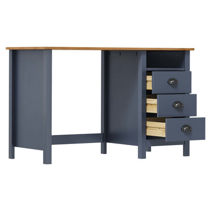 Bureau Hill 3 Lades Massief Grenenhout Grijs