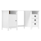 Bureau Hill 150X50X74 Cm Massief Grenenhout Wit