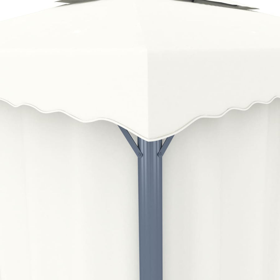 Prieel Met Gordijn Aluminium Crème 4 x 3 m Wit
