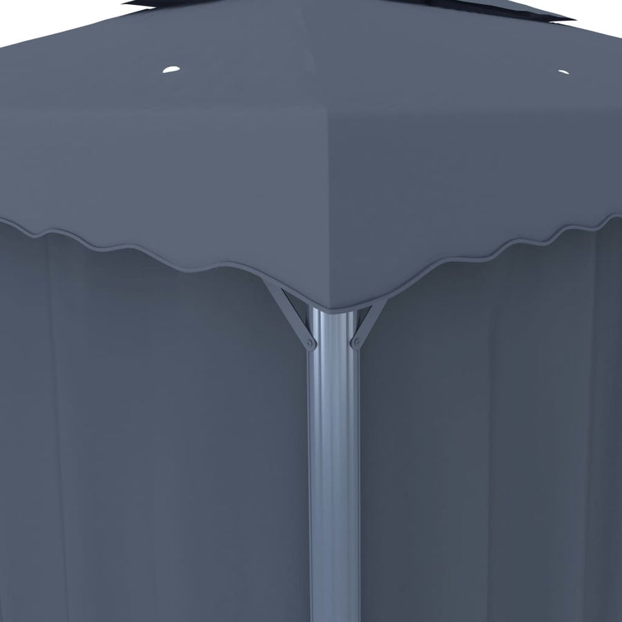 Prieel Met Gordijn Aluminium 4 x 3 m Antraciet