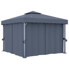 Prieel Met Gordijn Aluminium 3 x 3 m Antraciet