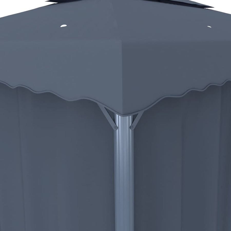 Prieel Met Gordijn Aluminium 3 x 3 m Antraciet
