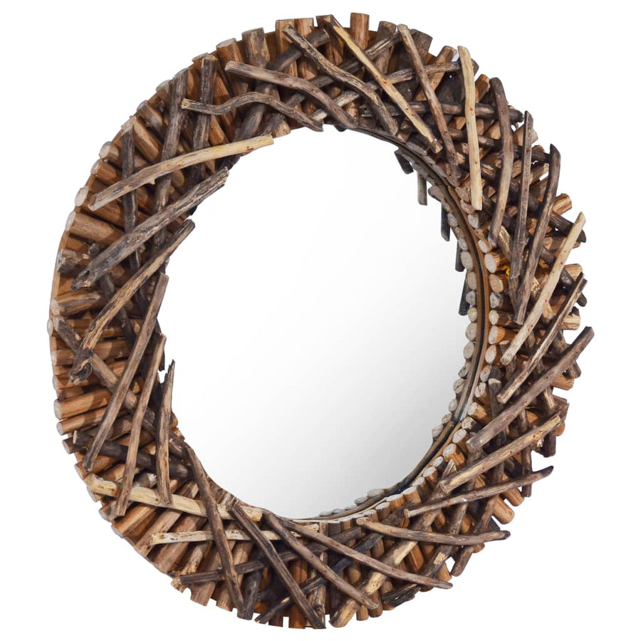 Wandspiegel Rond 60 Cm Teakhout Φ 60 cm