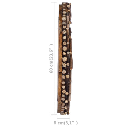 Wandspiegel Rond 60 Cm Teakhout Φ 60 cm
