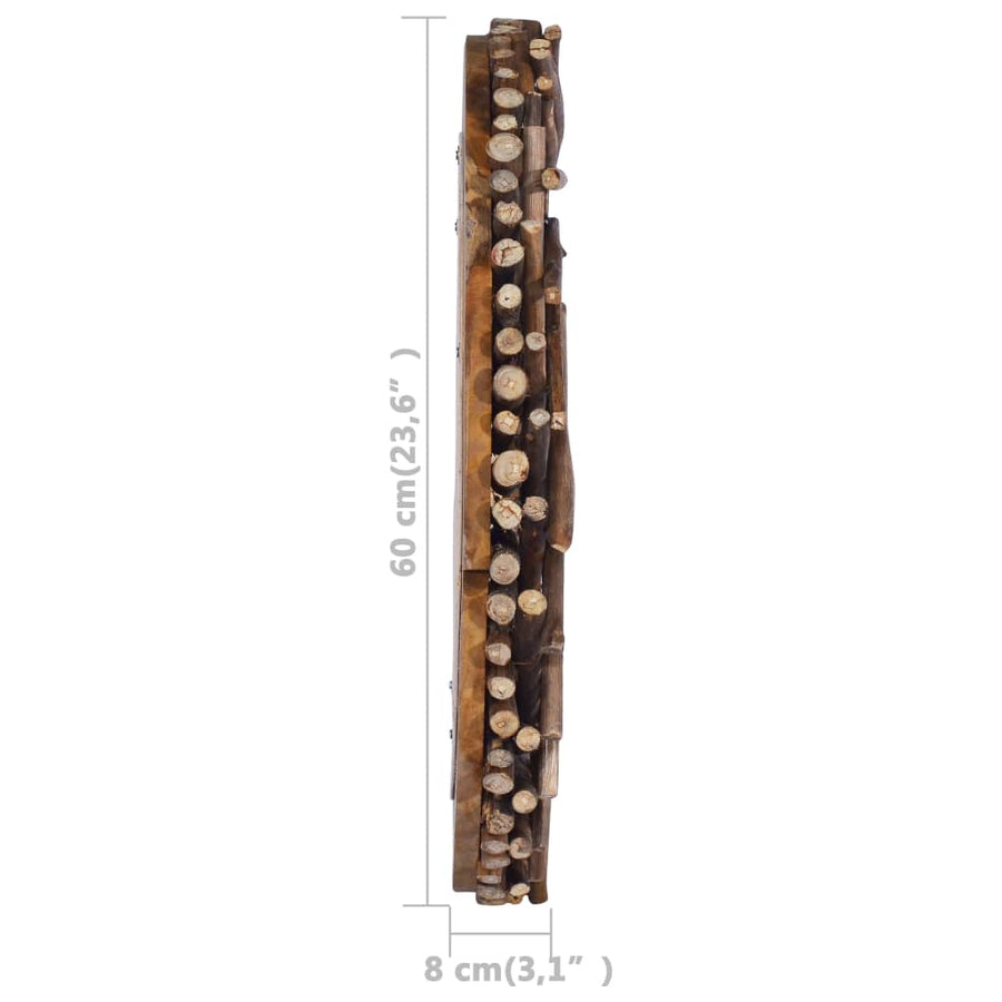 Wandspiegel Rond 60 Cm Teakhout Φ 60 cm