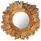 Round wall mirror 40 cm teak wood