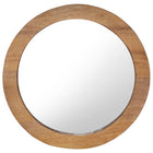 Wall mirror round 60 cm teak wood
