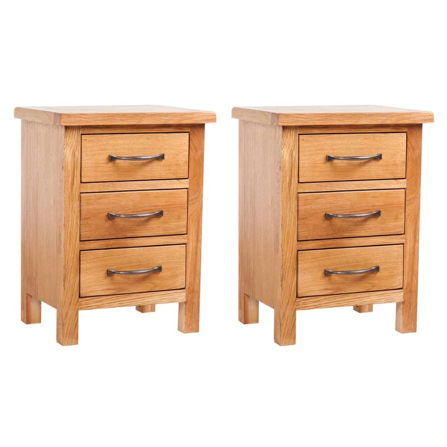 Nachtkastjes 2 St 40X30X54 Cm Massief Eikenhout
