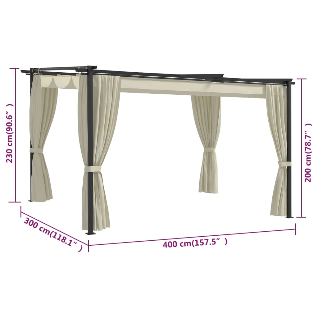 Prieel 4x3 m crème