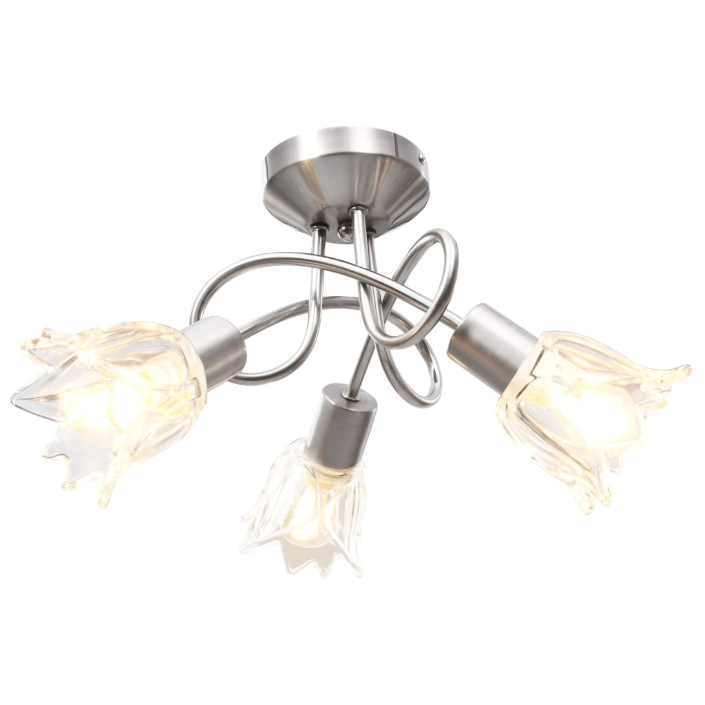Plafondlamp Met Glazen Tulpvormige Kappen 3Xe14 Transparant