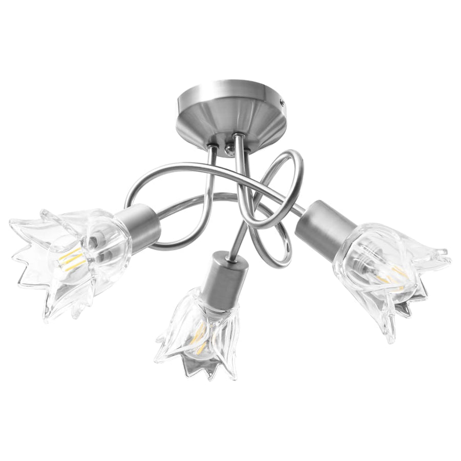 Plafondlamp Met Glazen Tulpvormige Kappen 3Xe14 Transparant