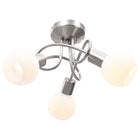 Plafondlamp 3xE14 keramiek wit bolvormig