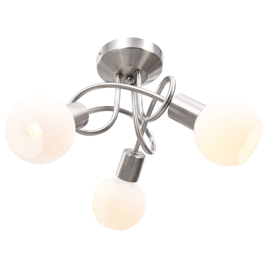 Plafondlamp Met Keramieken Bolvormige Kappen Voor 3Xe14 Wit