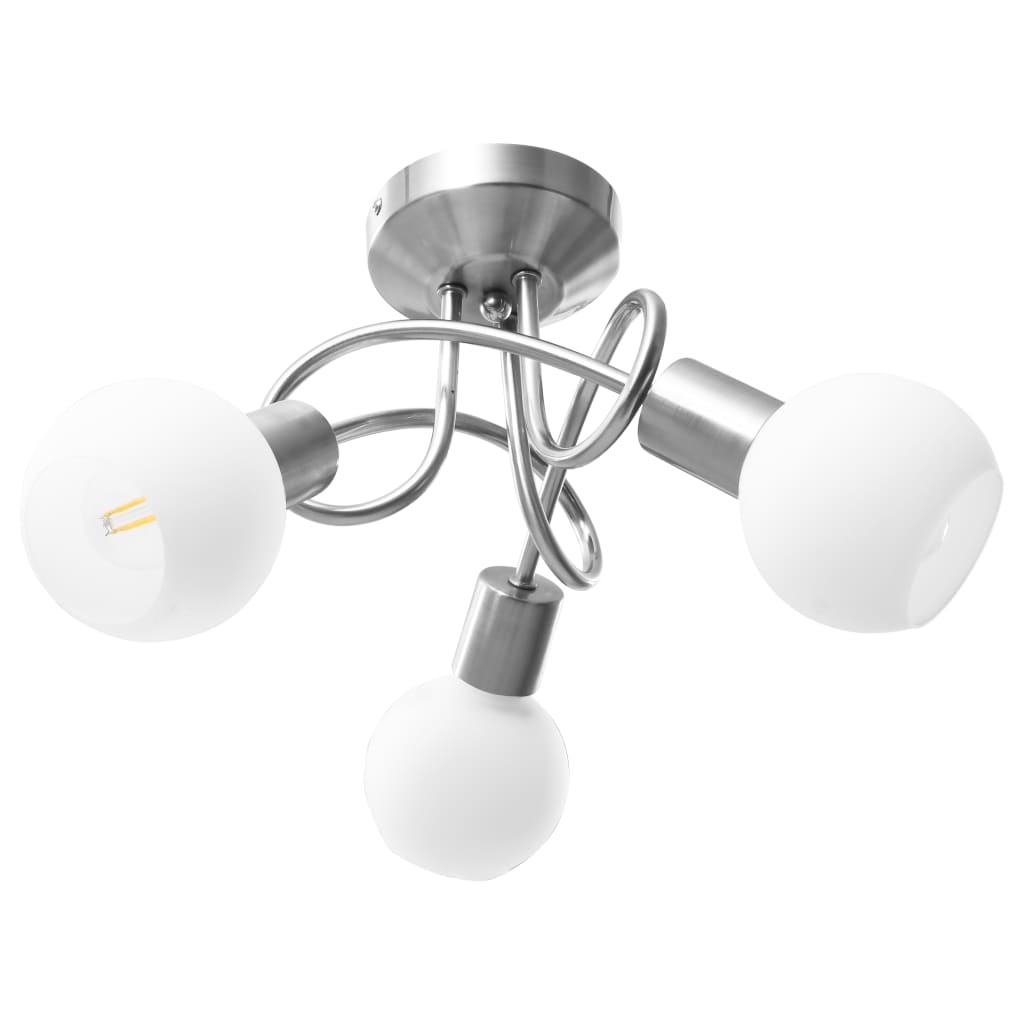 Plafondlamp Met Keramieken Bolvormige Kappen Voor 3Xe14 Wit